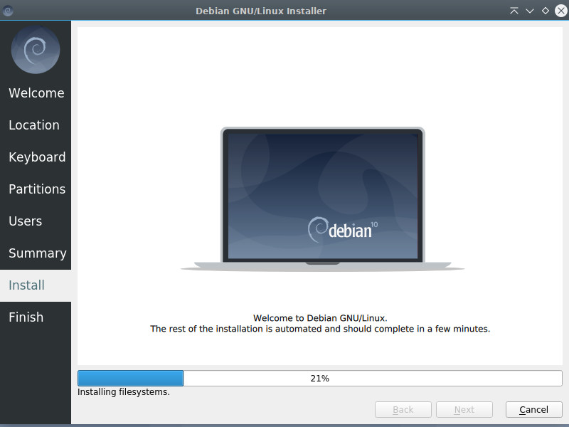 Calamares installer : Debian system installation