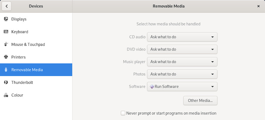 Gnome-Shell : removable media management